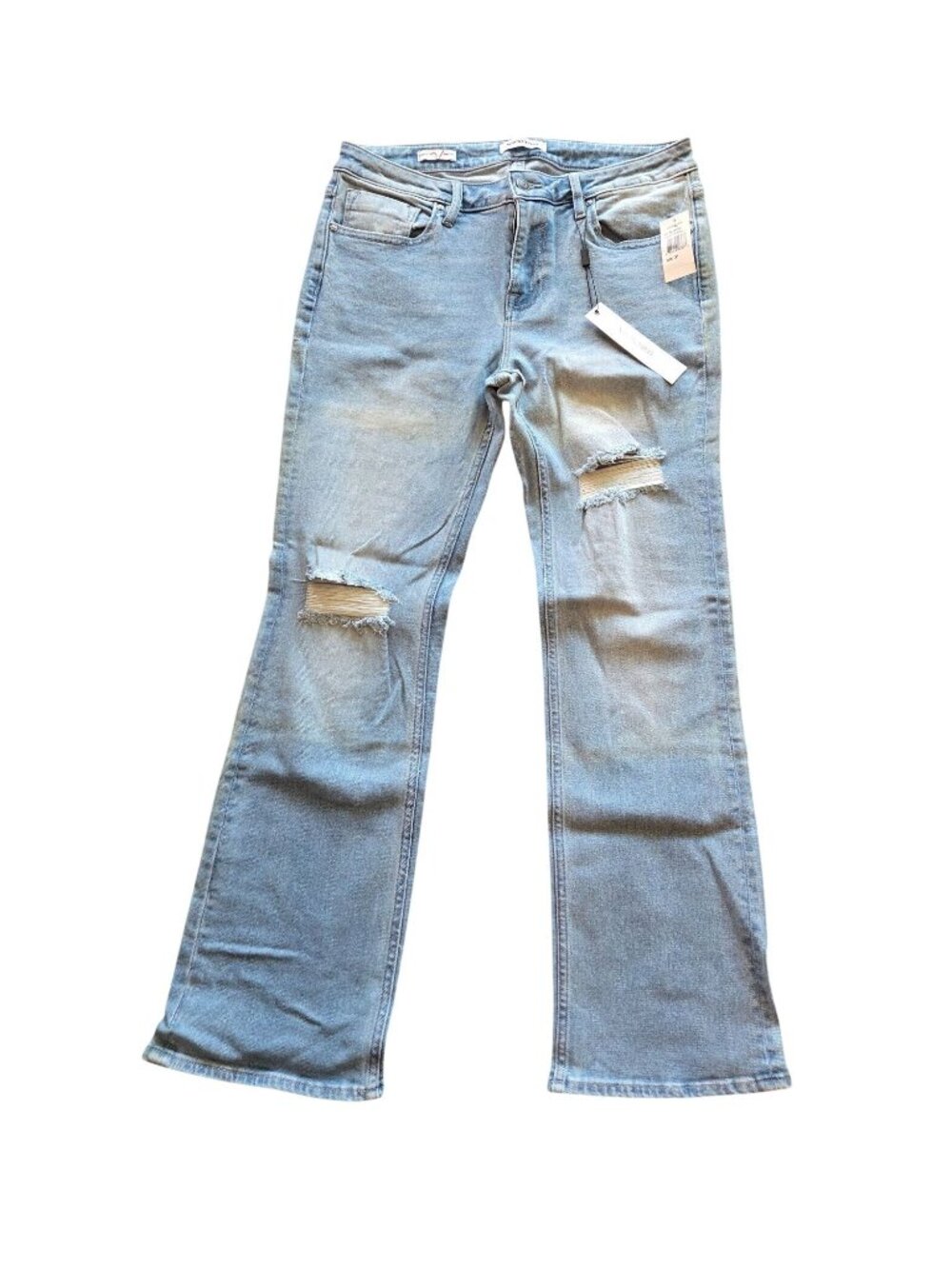 NWT Vigoss Marley Bootcut Jeans Light Wash Distressed Size 31